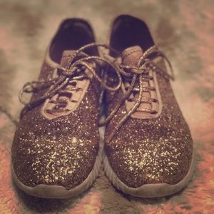 Rose gold glitter sneakers